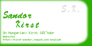 sandor kirst business card